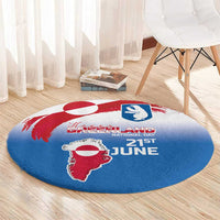Greenland National Day Round Carpet National Country Flag and Emblem with The Map