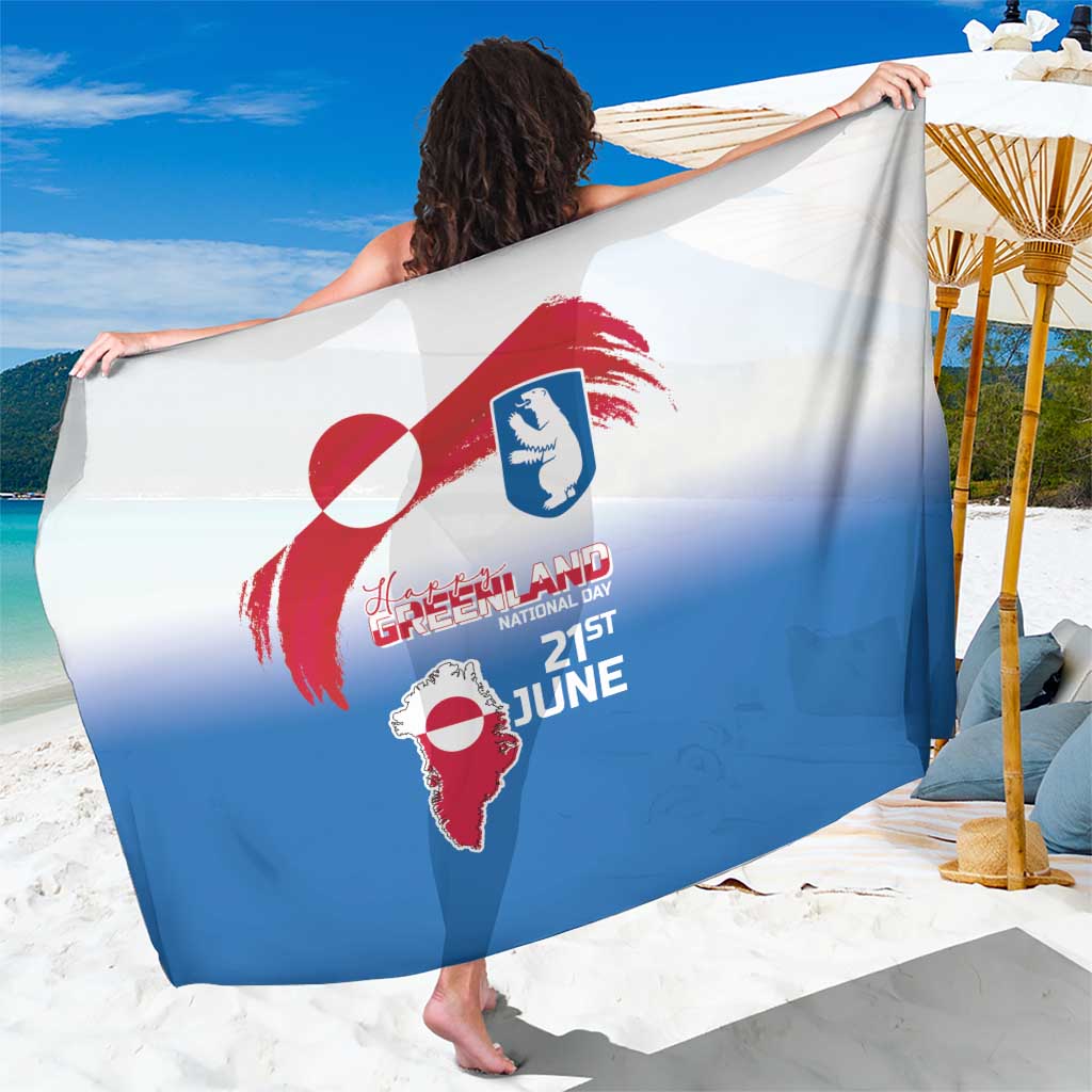 Greenland National Day Sarong National Country Flag and Emblem with The Map