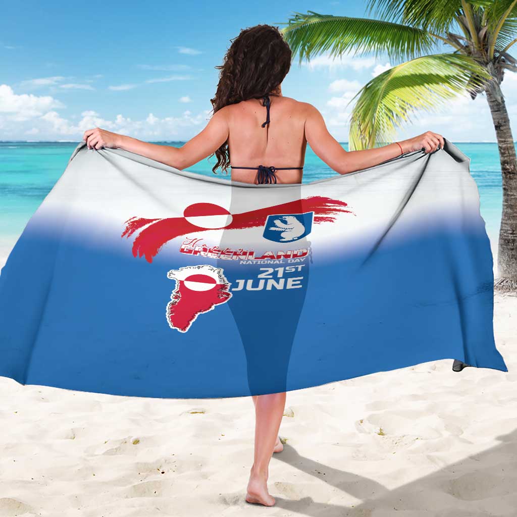 Greenland National Day Sarong National Country Flag and Emblem with The Map