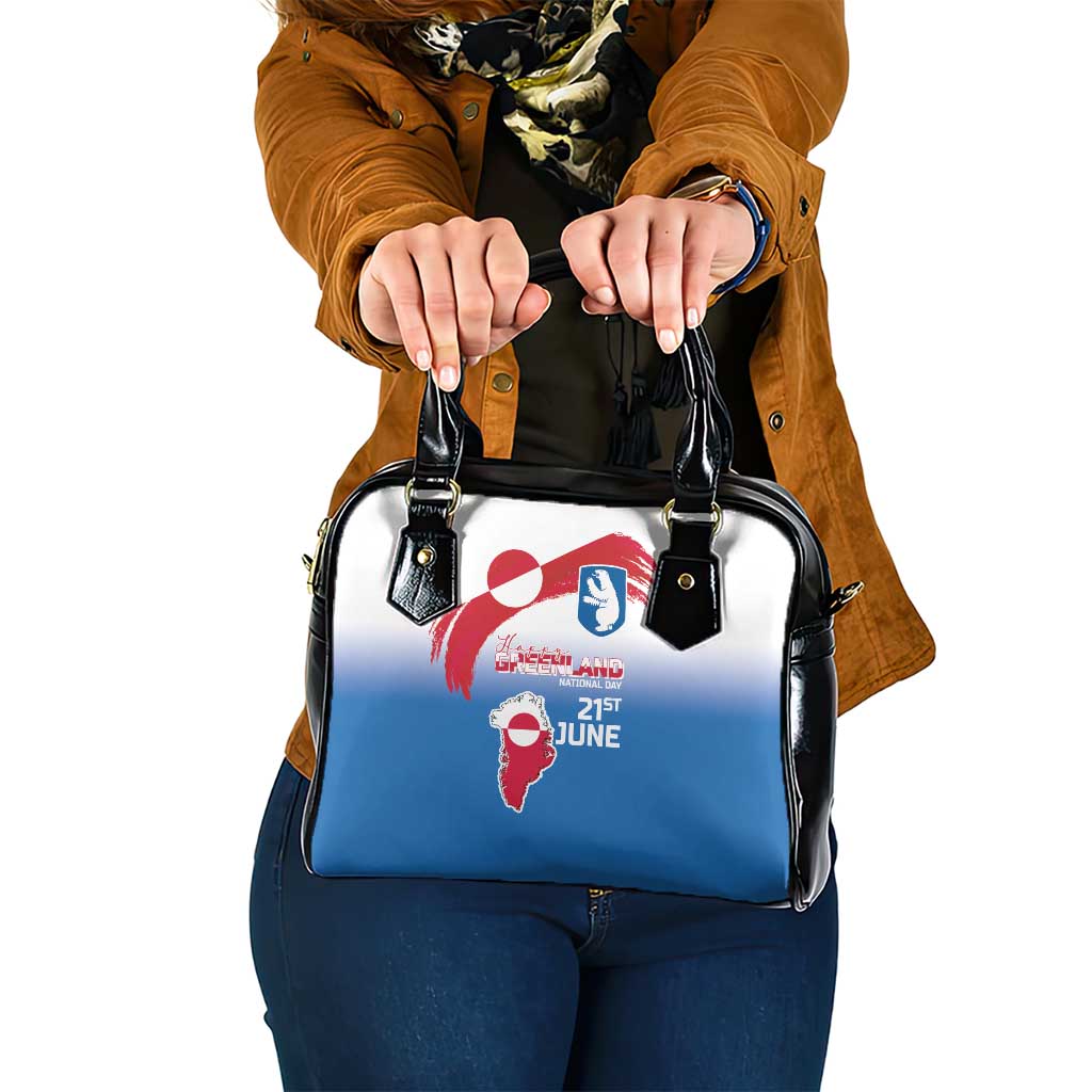 Greenland National Day Shoulder Handbag National Country Flag and Emblem with The Map