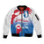 Greenland National Day Sleeve Zip Bomber Jacket National Country Flag and Emblem with The Map