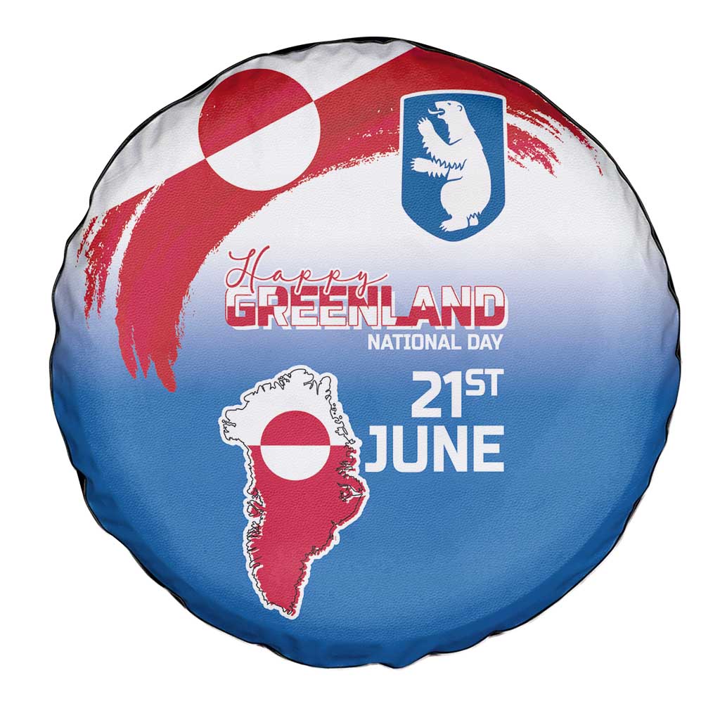 Greenland National Day Spare Tire Cover National Country Flag and Emblem with The Map