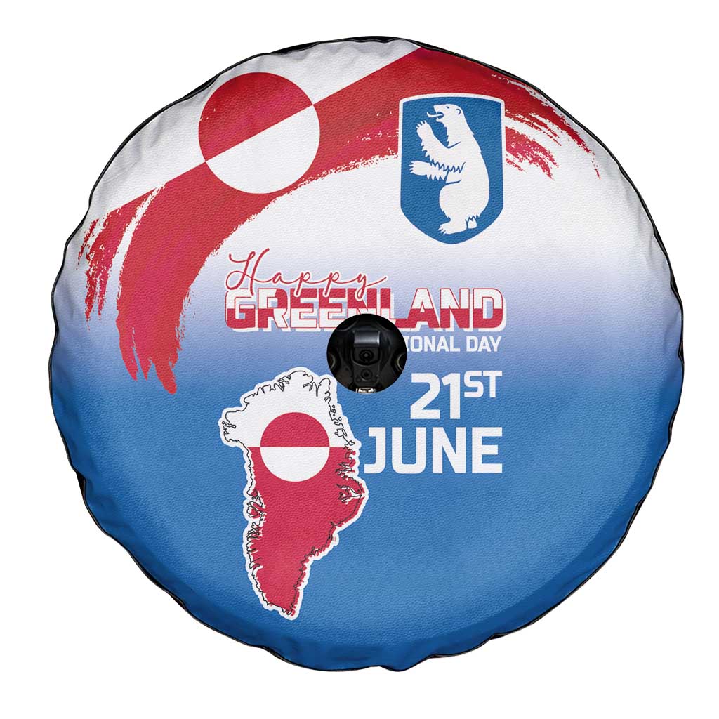 Greenland National Day Spare Tire Cover National Country Flag and Emblem with The Map