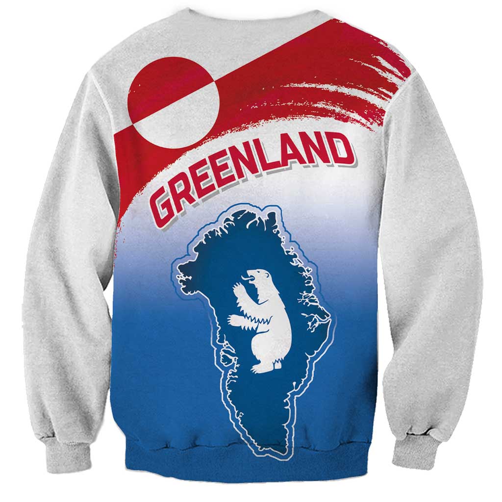 Greenland National Day Sweatshirt National Country Flag and Emblem with The Map
