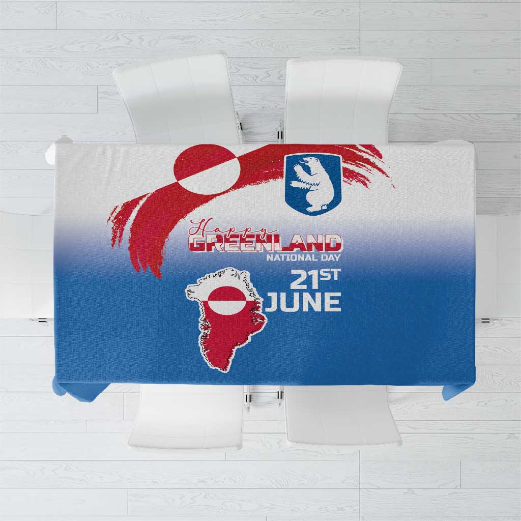 Greenland National Day Tablecloth National Country Flag and Emblem with The Map