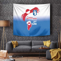 Greenland National Day Tapestry National Country Flag and Emblem with The Map