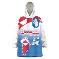 Greenland National Day Wearable Blanket Hoodie National Country Flag and Emblem with The Map