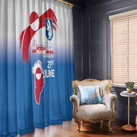 Greenland National Day Window Curtain National Country Flag and Emblem with The Map