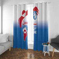 Greenland National Day Window Curtain National Country Flag and Emblem with The Map