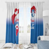 Greenland National Day Window Curtain National Country Flag and Emblem with The Map