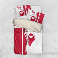 Greenland and Denmark Together Bedding Set National Country Map and Flag Style