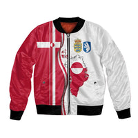 Greenland and Denmark Together Bomber Jacket National Country Map and Flag Style