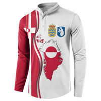Greenland and Denmark Together Button Sweatshirt National Country Map and Flag Style