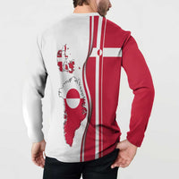 Greenland and Denmark Together Button Sweatshirt National Country Map and Flag Style