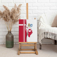 Greenland and Denmark Together Canvas Wall Art National Country Map and Flag Style