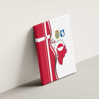 Greenland and Denmark Together Canvas Wall Art National Country Map and Flag Style