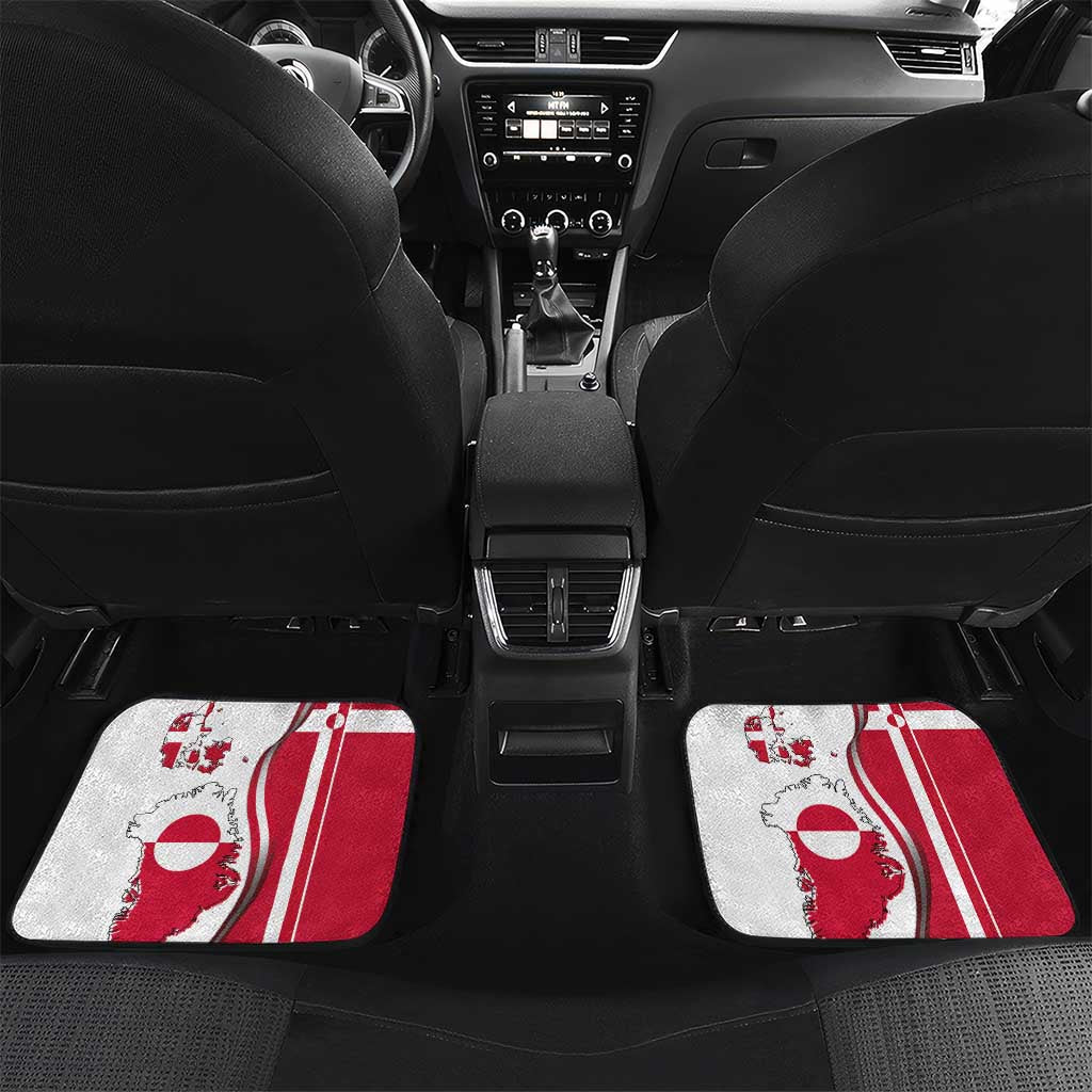 Greenland and Denmark Together Car Mats National Country Map and Flag Style