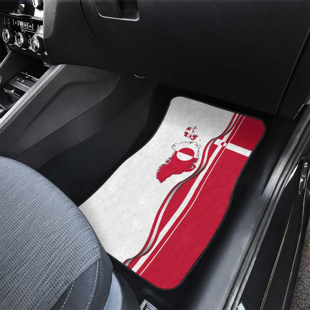 Greenland and Denmark Together Car Mats National Country Map and Flag Style