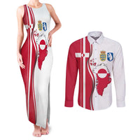 Greenland and Denmark Together Couples Matching Tank Maxi Dress and Long Sleeve Button Shirt National Country Map and Flag Style