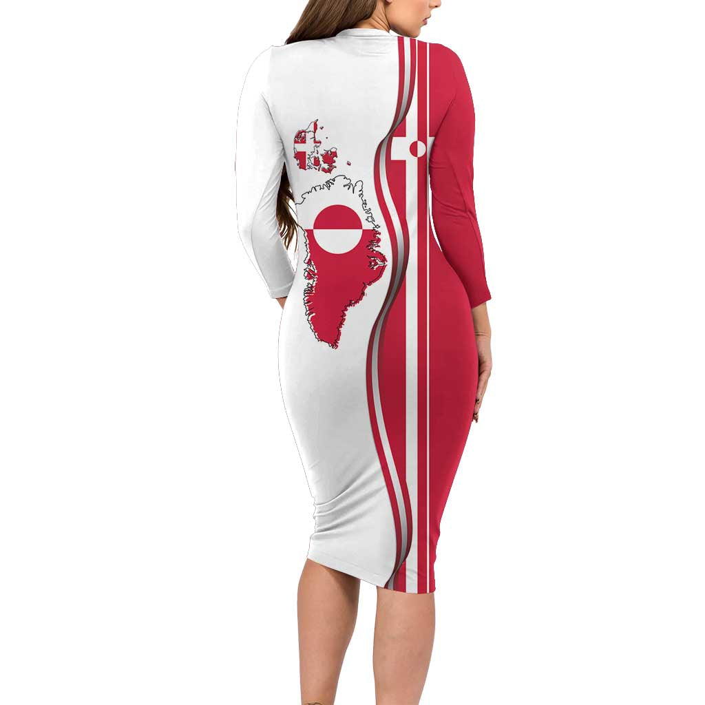 Greenland and Denmark Together Family Matching Long Sleeve Bodycon Dress and Hawaiian Shirt National Country Map and Flag Style