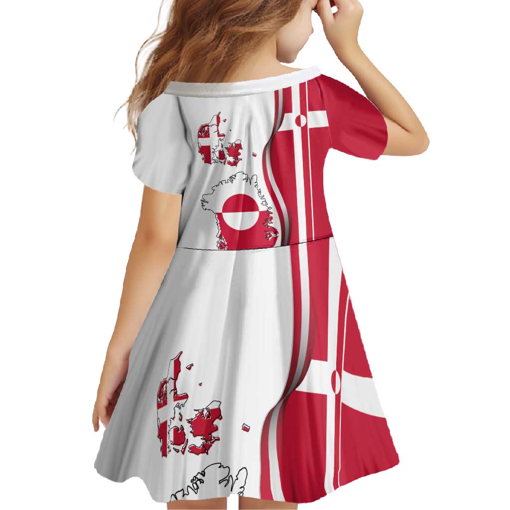 Greenland and Denmark Together Family Matching Mermaid Dress and Hawaiian Shirt National Country Map and Flag Style