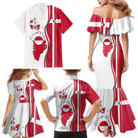 Greenland and Denmark Together Family Matching Mermaid Dress and Hawaiian Shirt National Country Map and Flag Style