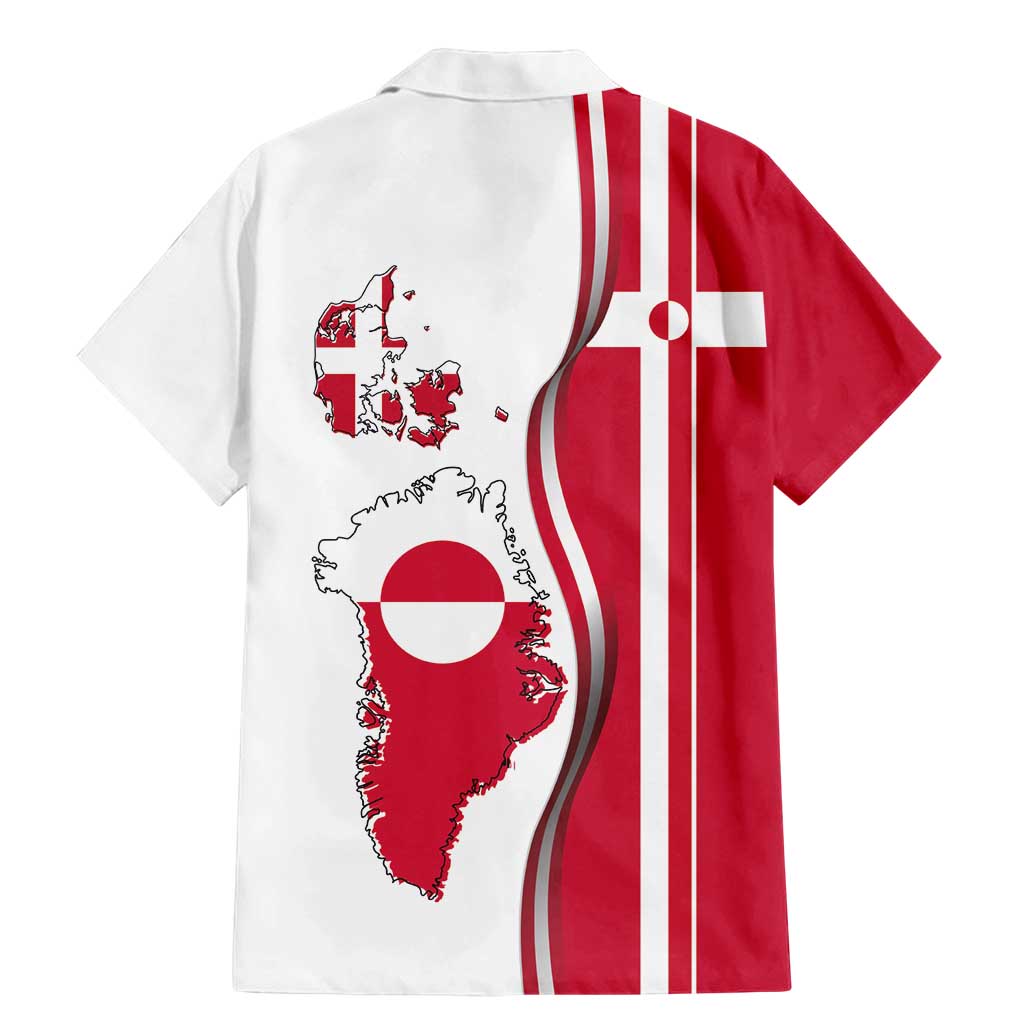 Greenland and Denmark Together Family Matching Mermaid Dress and Hawaiian Shirt National Country Map and Flag Style