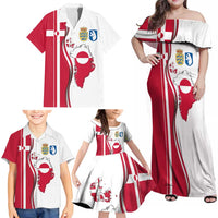 Greenland and Denmark Together Family Matching Off Shoulder Maxi Dress and Hawaiian Shirt National Country Map and Flag Style