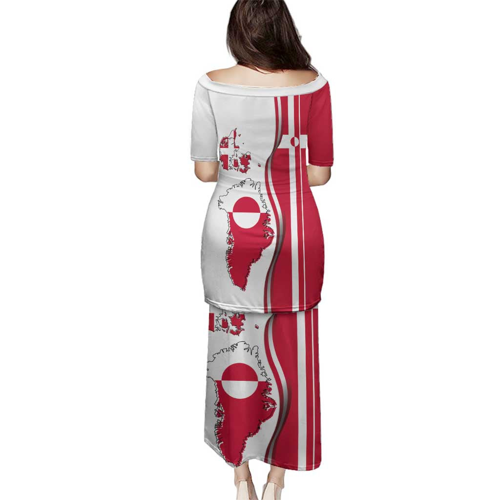 Greenland and Denmark Together Family Matching Puletasi and Hawaiian Shirt National Country Map and Flag Style