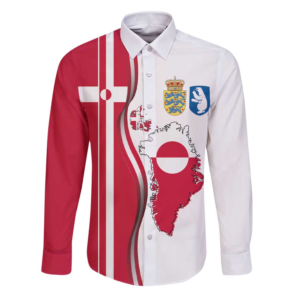 Greenland and Denmark Together Family Matching Short Sleeve Bodycon Dress and Hawaiian Shirt National Country Map and Flag Style