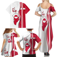 Greenland and Denmark Together Family Matching Summer Maxi Dress and Hawaiian Shirt National Country Map and Flag Style
