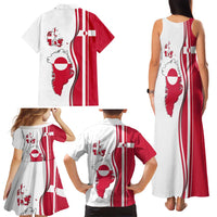 Greenland and Denmark Together Family Matching Tank Maxi Dress and Hawaiian Shirt National Country Map and Flag Style