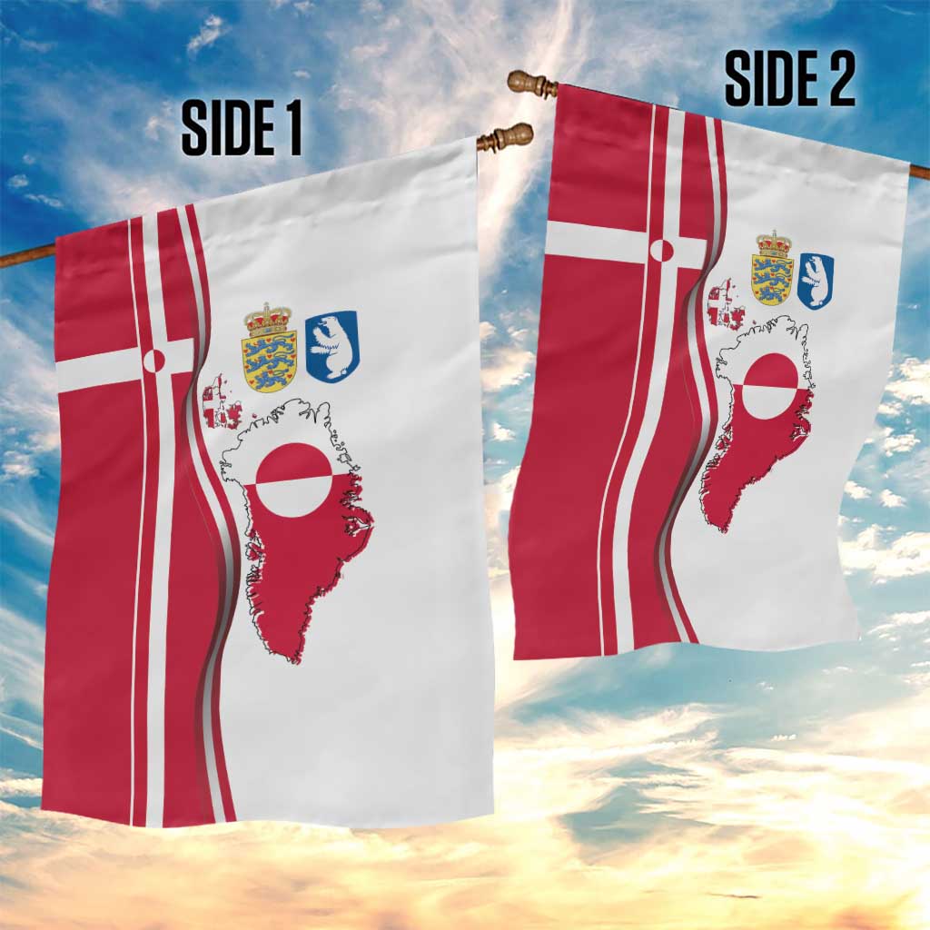 Greenland and Denmark Together Garden Flag National Country Map and Flag Style