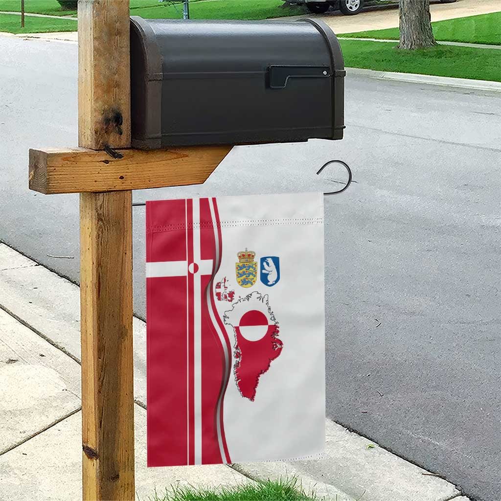 Greenland and Denmark Together Garden Flag National Country Map and Flag Style