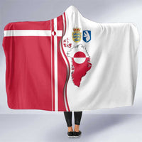 Greenland and Denmark Together Hooded Blanket National Country Map and Flag Style