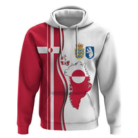 Greenland and Denmark Together Hoodie National Country Map and Flag Style