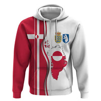 Greenland and Denmark Together Hoodie National Country Map and Flag Style