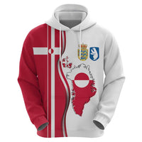 Greenland and Denmark Together Hoodie National Country Map and Flag Style
