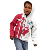 Greenland and Denmark Together Kid Hoodie National Country Map and Flag Style