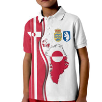 Greenland and Denmark Together Kid Polo Shirt National Country Map and Flag Style