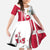 Greenland and Denmark Together Kid Short Sleeve Dress National Country Map and Flag Style