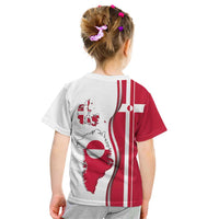 Greenland and Denmark Together Kid T Shirt National Country Map and Flag Style