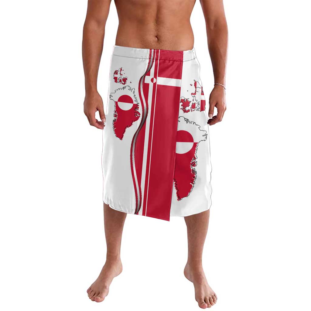 Greenland and Denmark Together Lavalava National Country Map and Flag Style