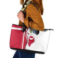Greenland and Denmark Together Leather Tote Bag National Country Map and Flag Style