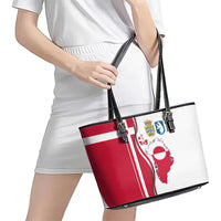 Greenland and Denmark Together Leather Tote Bag National Country Map and Flag Style