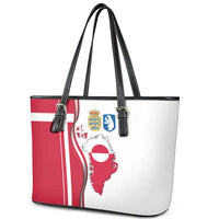 Greenland and Denmark Together Leather Tote Bag National Country Map and Flag Style