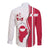 Greenland and Denmark Together Long Sleeve Button Shirt National Country Map and Flag Style
