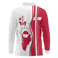 Greenland and Denmark Together Long Sleeve Polo Shirt National Country Map and Flag Style