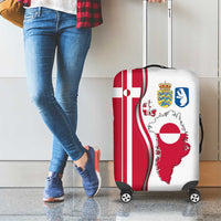 Greenland and Denmark Together Luggage Cover National Country Map and Flag Style