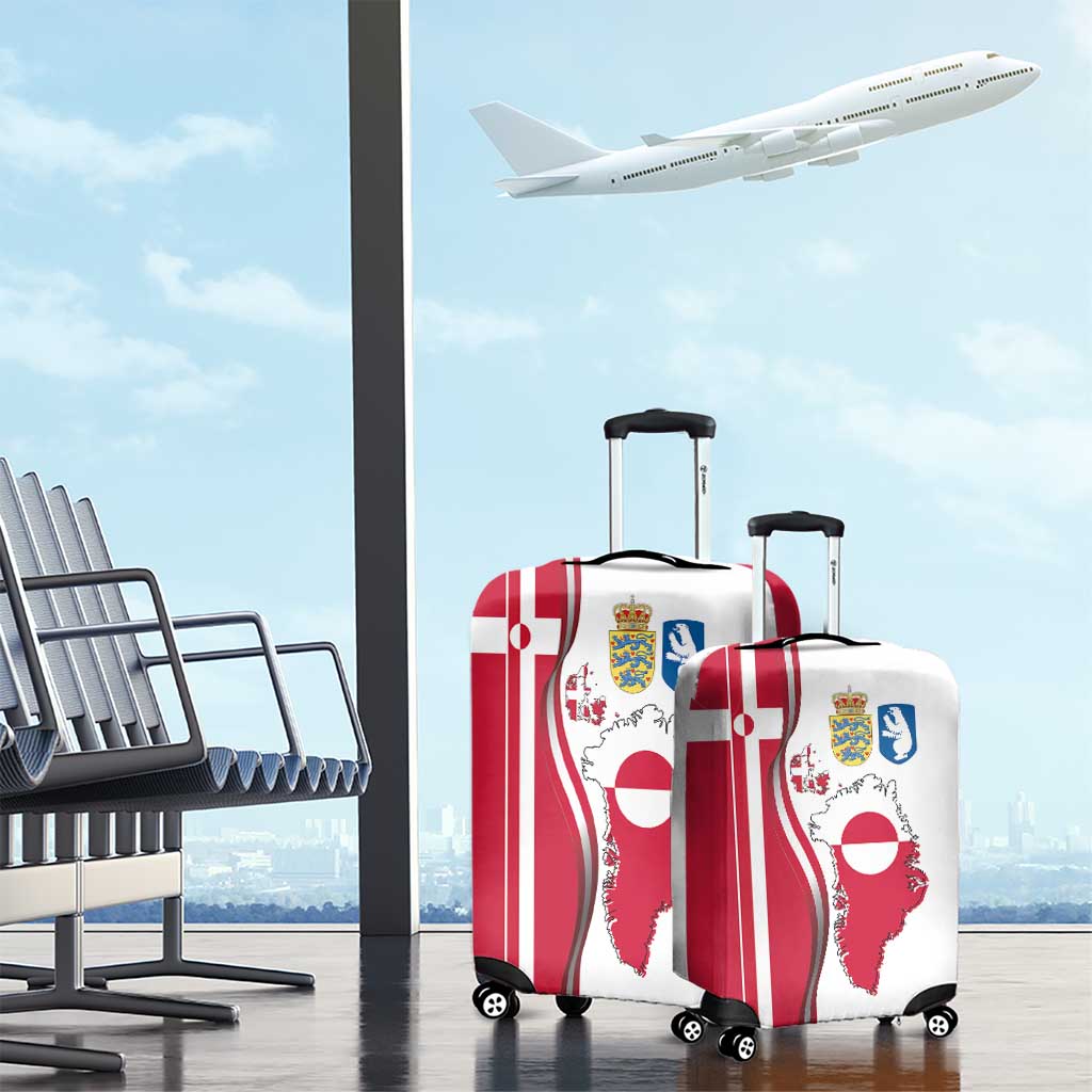 Greenland and Denmark Together Luggage Cover National Country Map and Flag Style